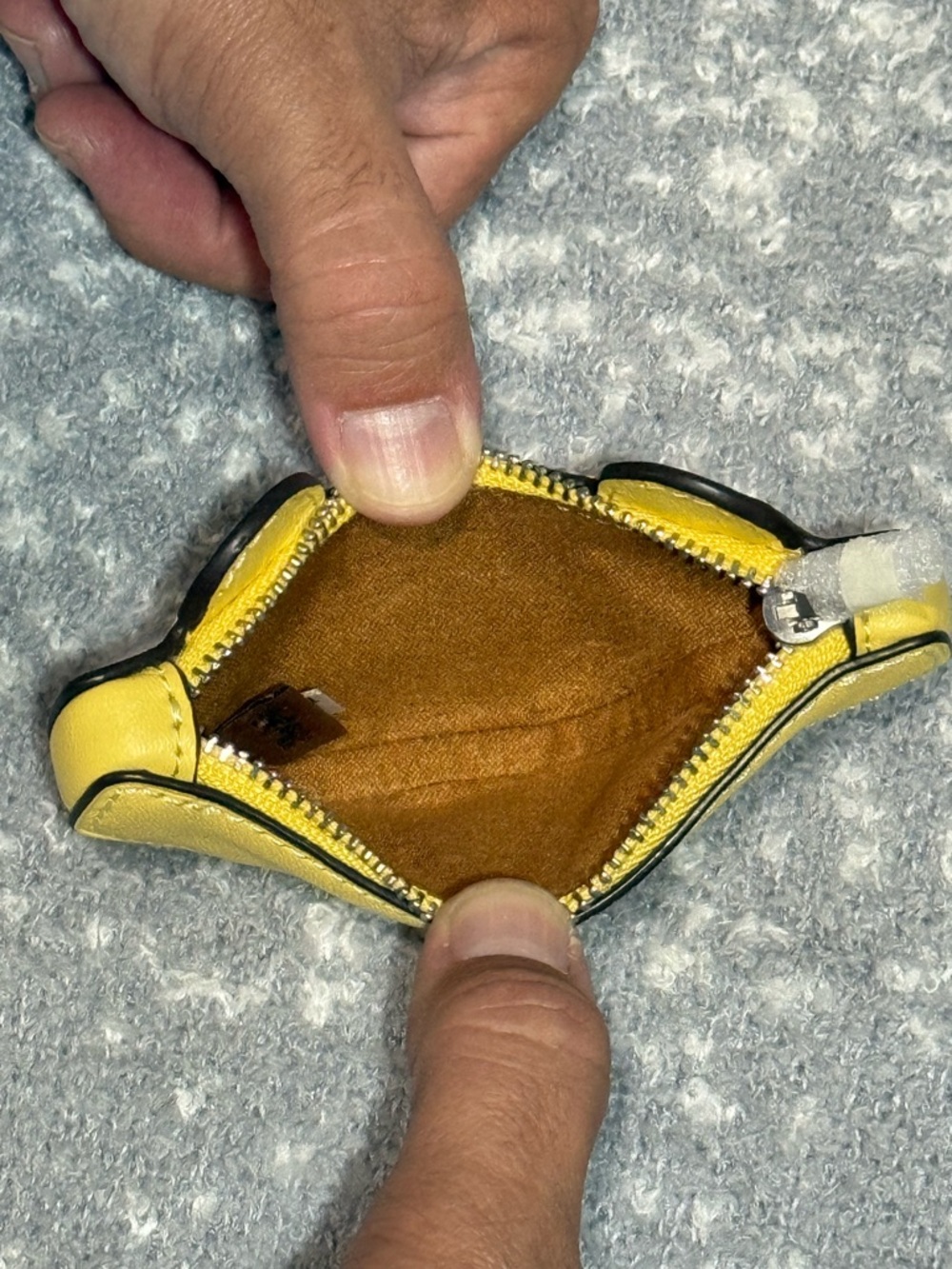 Coach Yellow Car-Shaped Leather Keychain Coin Purse - Picture 3 of 6